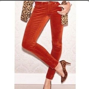CAbi Pumpkin Orange Corduroy Women's Skinny Jeans